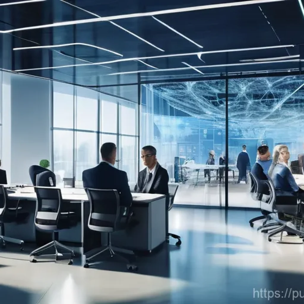 행정조직의 구조와 기능 - **Prompt:** A visually dynamic image representing the complex structure of a modern administrative o...