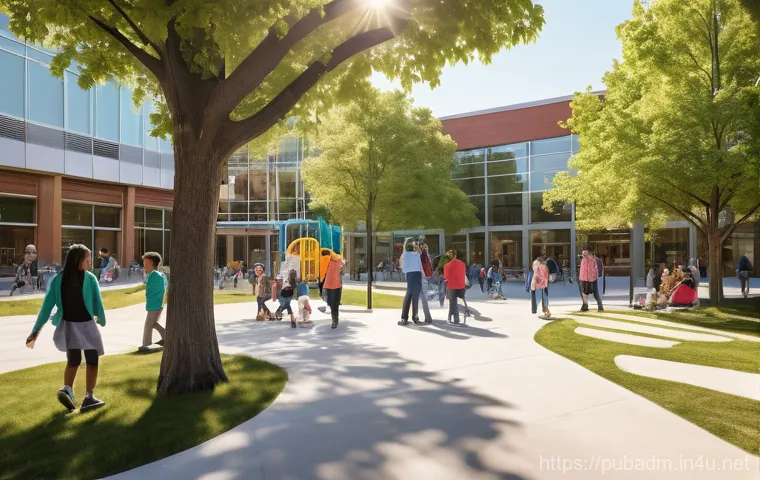 공공재정 및 예산 관리 - **Vibrant Community Flourishing from Public Funds:** A wide shot of a bustling, sun-drenched town sq...