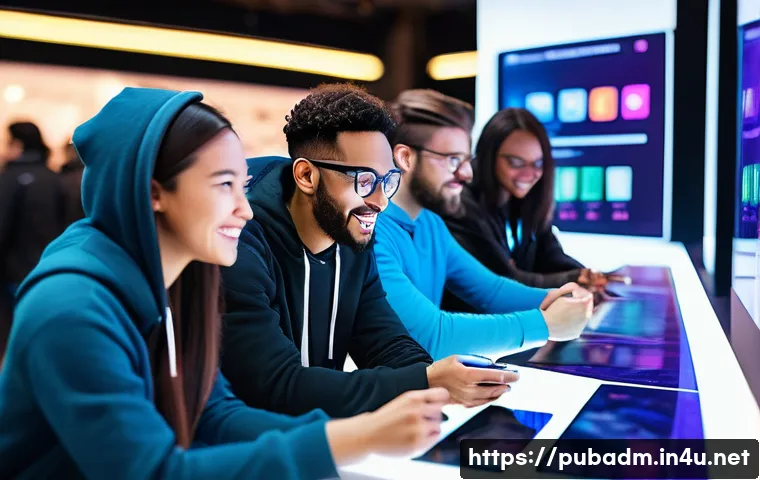 정책 개선 및 피드백 과정 - **Prompt:** A diverse group of young game developers, both male and female, are gathered in a vibran...